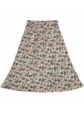 Vintage Casual Corner Sz 10 Midi Skirt Floral Pastel Button Front Cottagecore